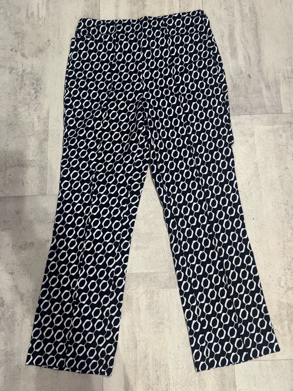 0078 Jules & Leopold Black and White Chain-Link Print Pants